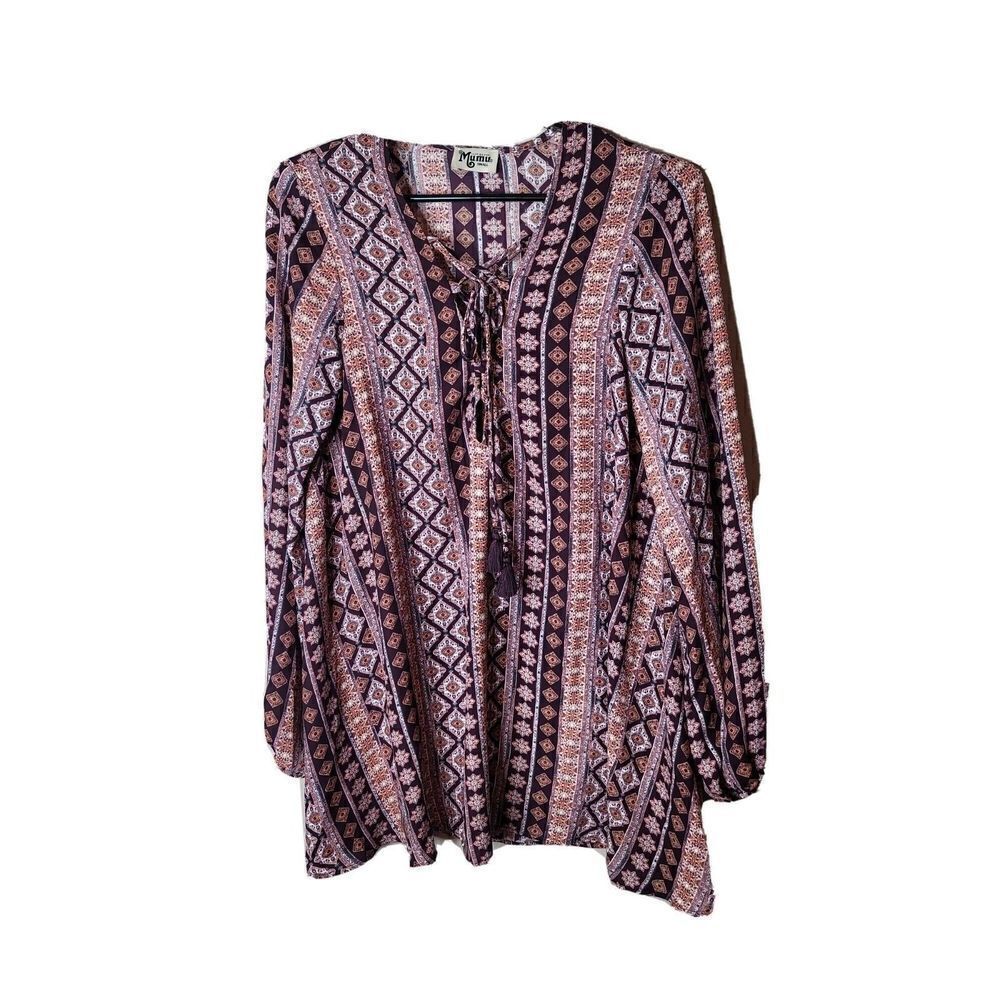 Show Me Your Mumu Lightning Bird Red Tunic Women's Shirt Size Small t2